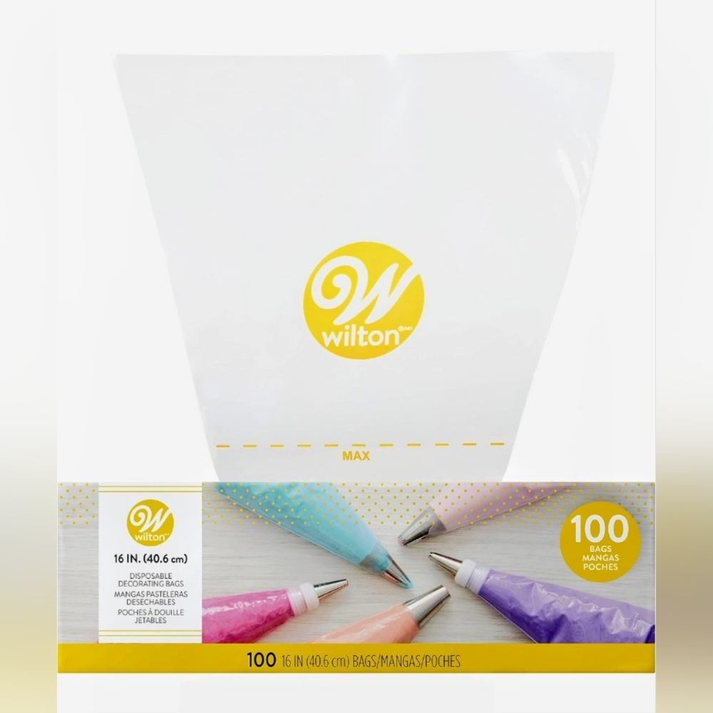 Wilton 16-Inch Easy-Grab Disposable Decorating Bags, 100-Count